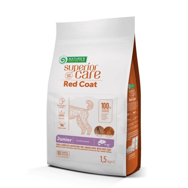NATURE`S PROTECTION SUPERIOR JUNIOR RED MINI sausā barība suņiem Lasis 1.5kg